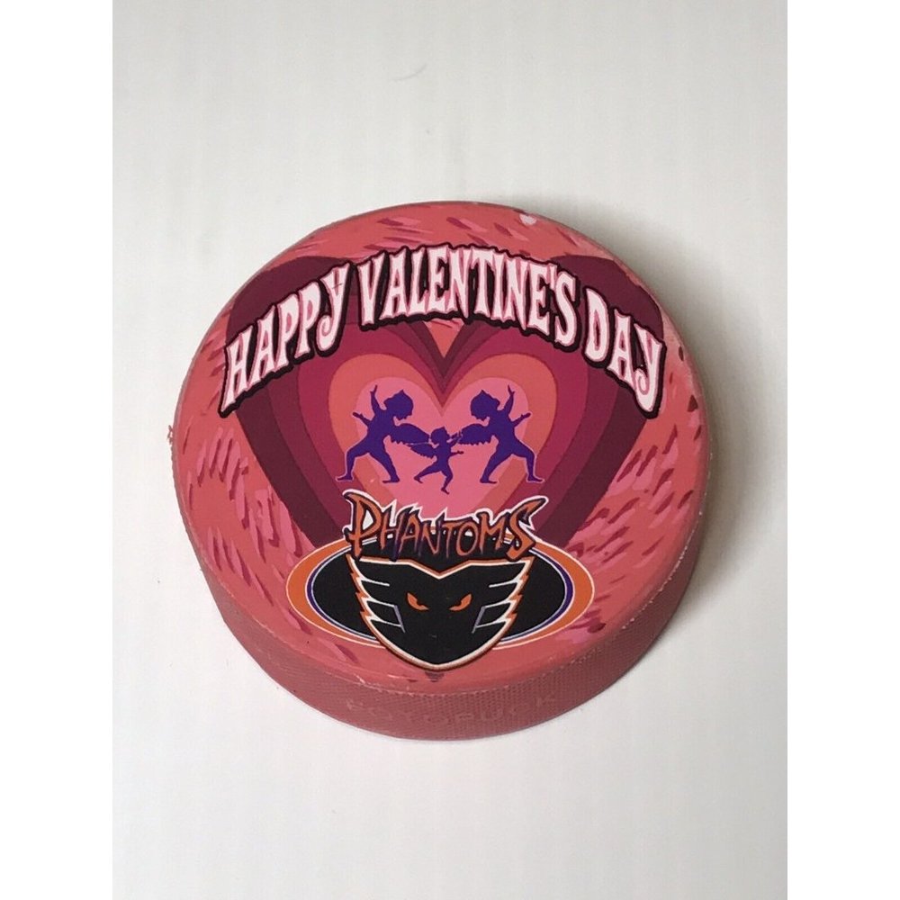 PHILADELPHIA PHANTOMS OFFICIAL Pink  Valentines Day AHL Hockey Puck Rare